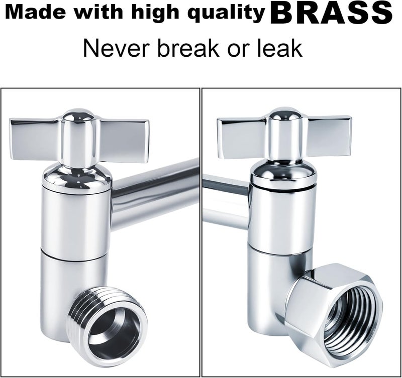 RLKDKJ Heavy Duty Adjustable Shower Arm, 11" Brass Extension with Gear Lock Teeth & Swivel Nut, Strong Load Support, No Sagging, Keeps Shower Head Straight, Leak-Free, G1/2 Universal (Chrome) - Image 3
